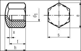 DIN 917 - Hexagon Cup Nuts - Low Pattern 