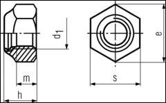 DIN 985 - Self Locking Nuts w/locking Insert: Standard Series 